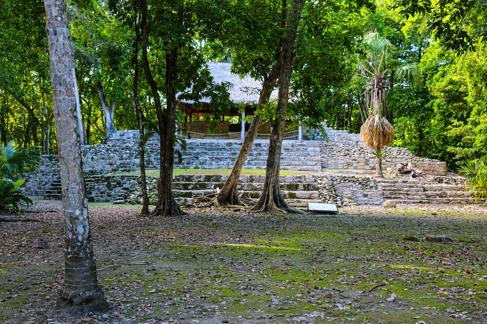 Recorrido por las estructuras mayas de Oxtankah cerca de Chetumal